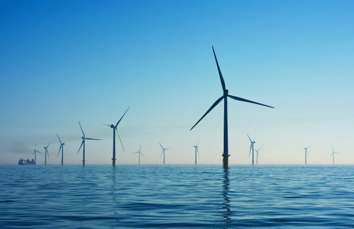white electic windmill